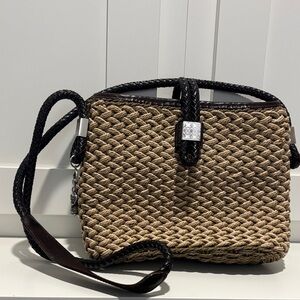 Brighton Brown and Black Woven Crossbody Bag